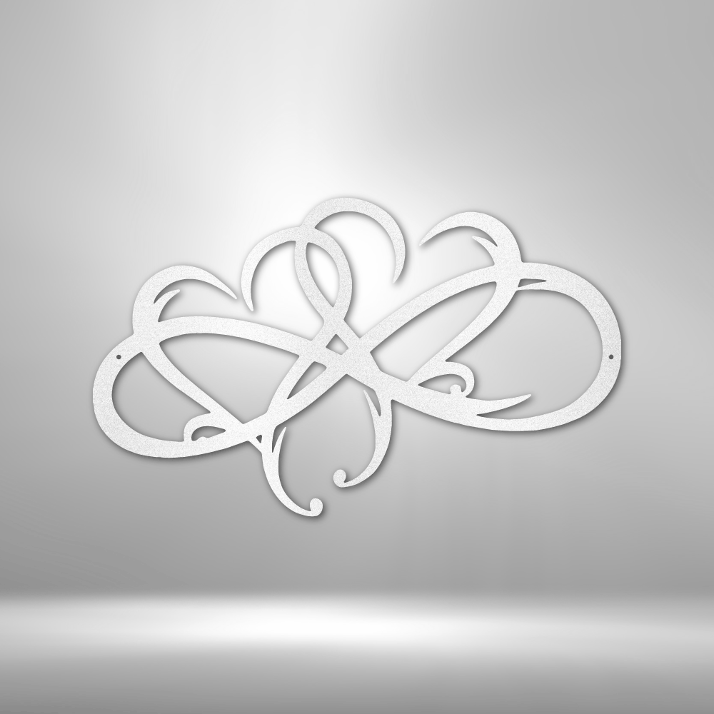 Infinity Linked Hearts - Steel Sign