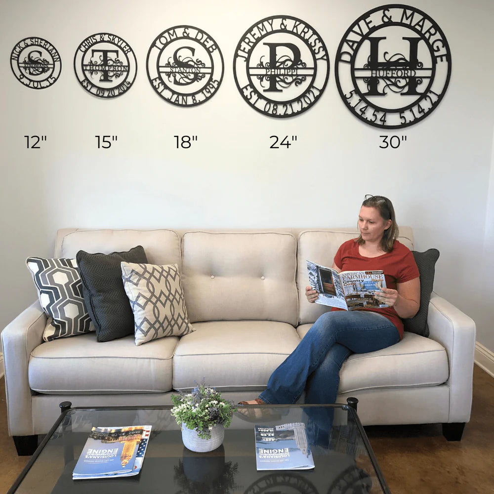 Engagement Monogram - Steel Sign