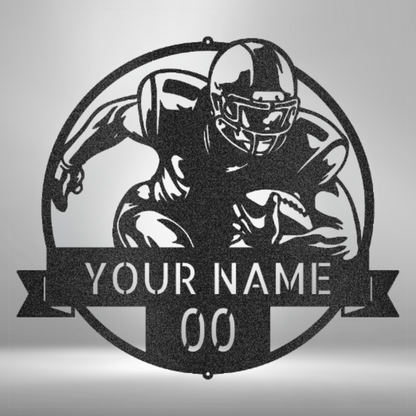 Football Monogram - Steel Sign