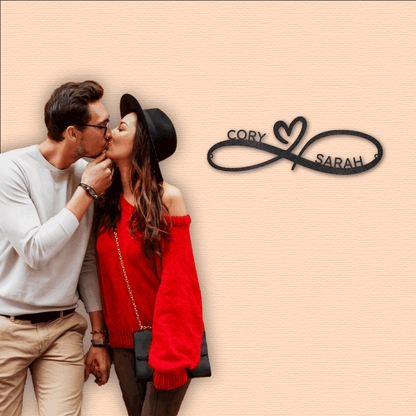 Infinity Couples Monogram - Steel Sign