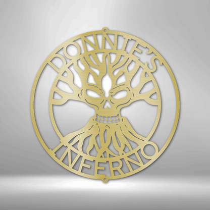 Skull Family Tree Monogram - Steel Sign