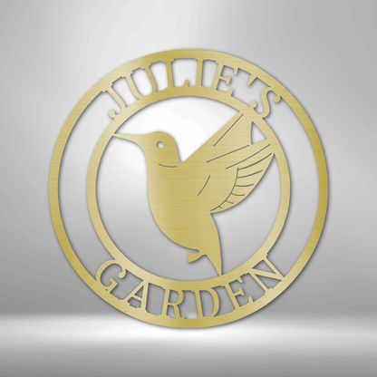 Humming Bird Monogram - Steel Sign