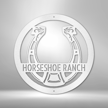 Horseshoe Monogram - Steel Sign