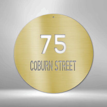 Circle Address - Steel Sign