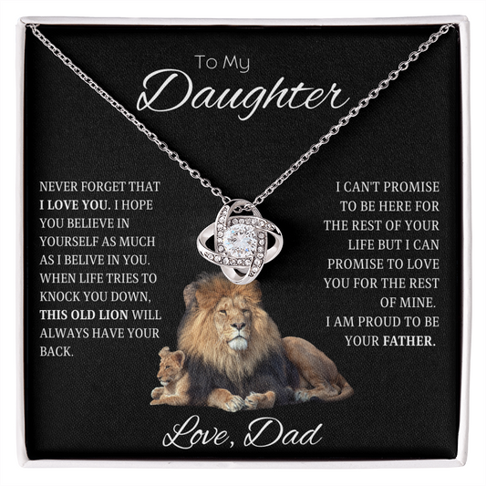 To Daughter Love Dad Love Knot Necklace